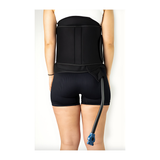 Breg Polar Care Wave back pad worn on the lower back, rear view