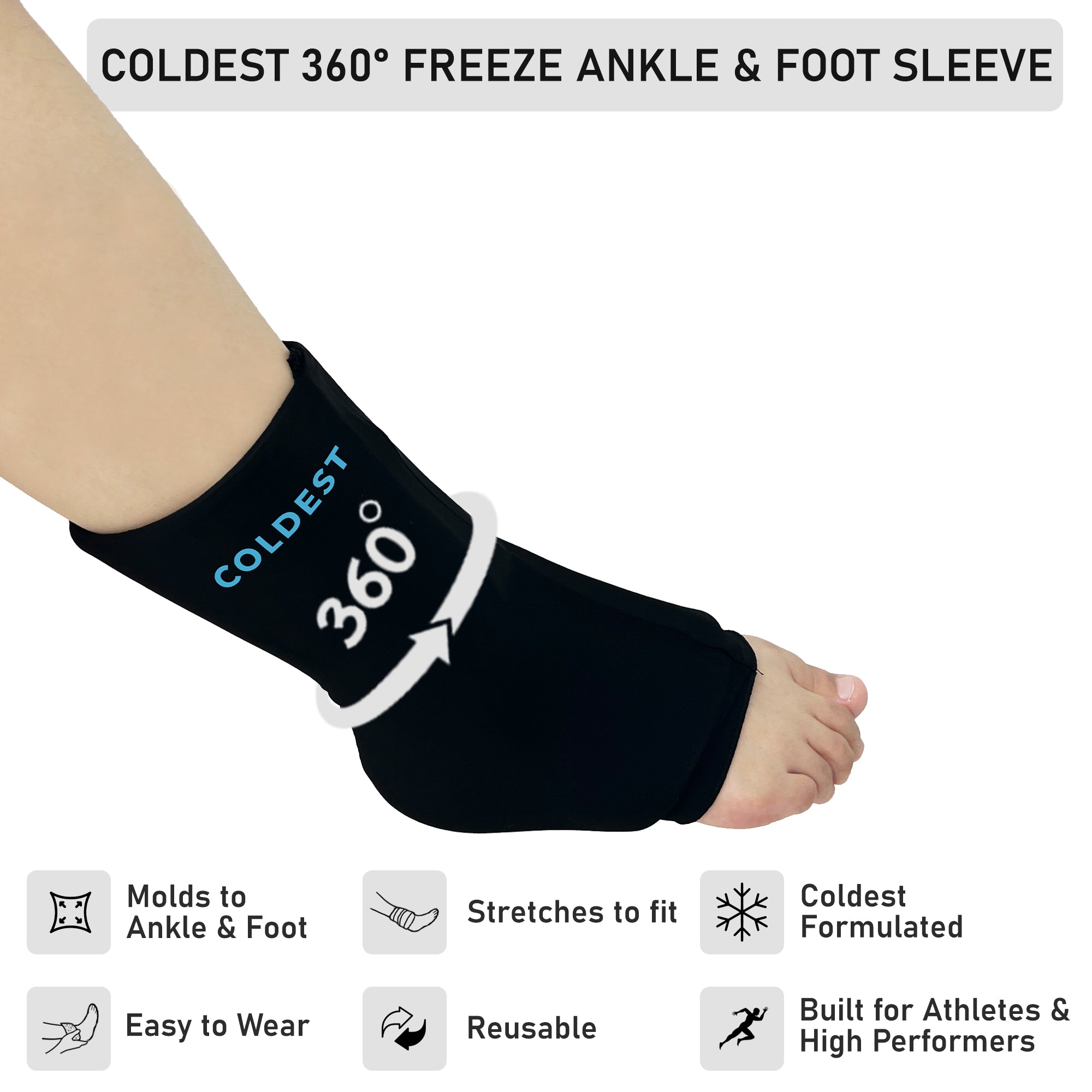 Ankle + Foot 360° Ice Pack Sleeve - Coldest