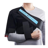 Game Ready shoulder wrap worn by a man