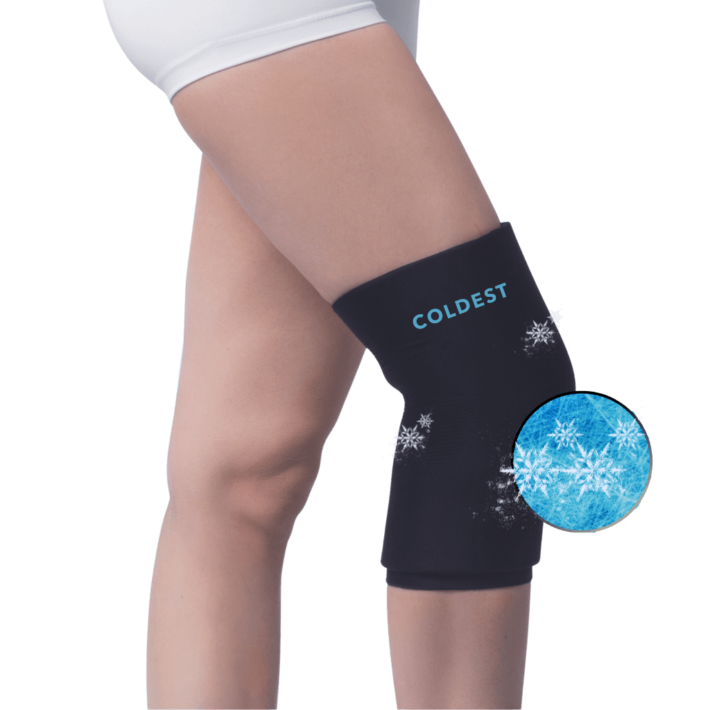  Comfitech Large Knee Ice Sleeve for Injuries Compression Sleeve,  Flexible Gel Ice Pack, Reusable Cold Pack Therapy for Calf Injuries,  Meniscus Surgery Recovery, Bruises & Sprains (Medium) : Health & Household